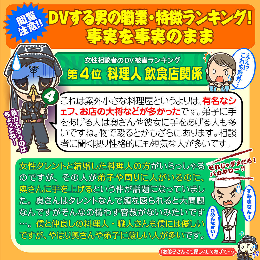 ｄｖする男の職業 特徴ランキング 事実を事実のまま 閲覧注意