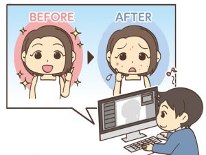 肌が綺麗な人を汚く見せる