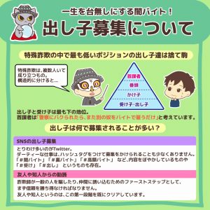 一生を台無しにする闇バイト！出し子募集について